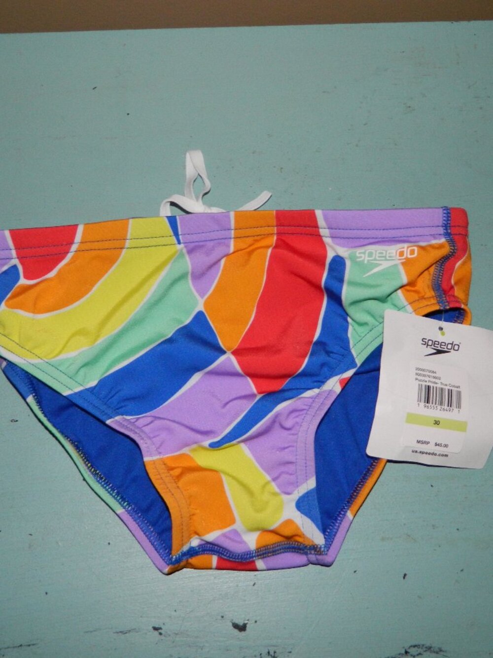 Speedo Puzzle Pride Endurance Swim Briefs Sz 30 (II-11)